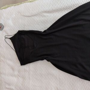 OAK + FORT Black One-Shoulder Low Back Dress